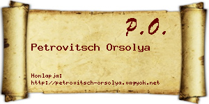 Petrovitsch Orsolya névjegykártya